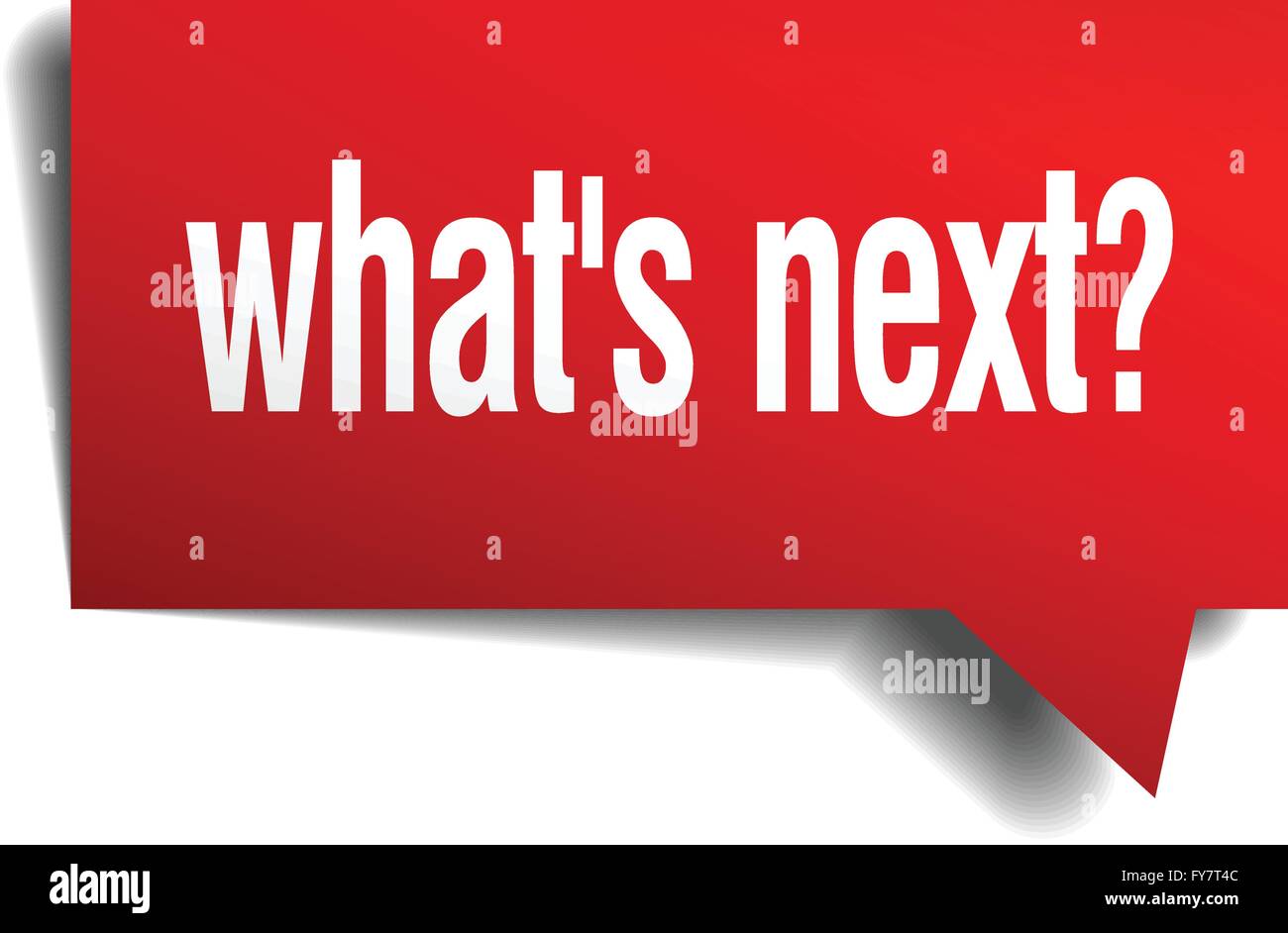whats next red 3d realistic paper speech bubble Stock Vector Image ...