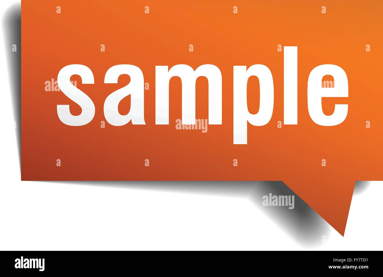 sample orange speech bubble isolated on white Stock Vector Image & Art ...