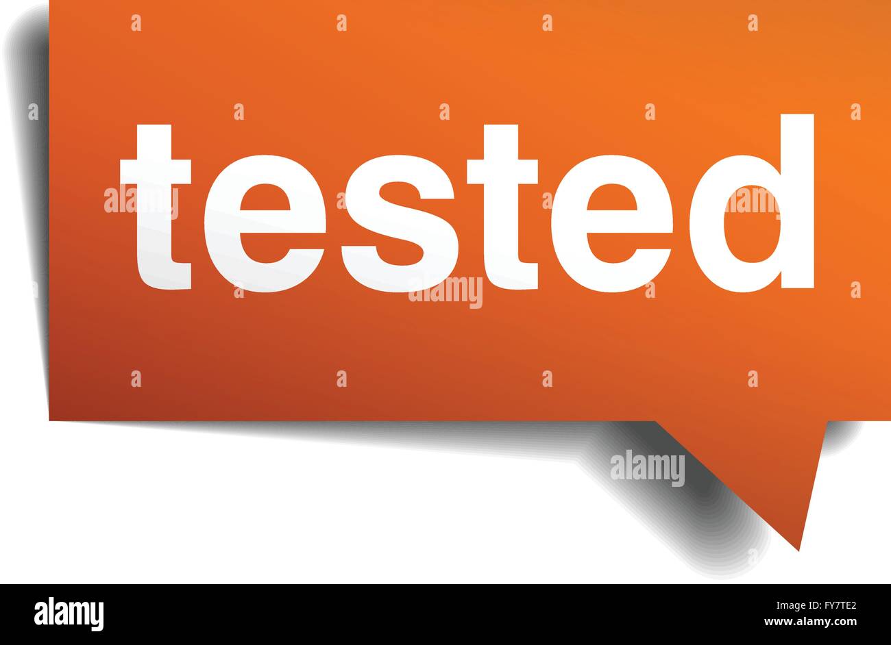 tested orange speech bubble isolated on white Stock Vector Image & Art ...
