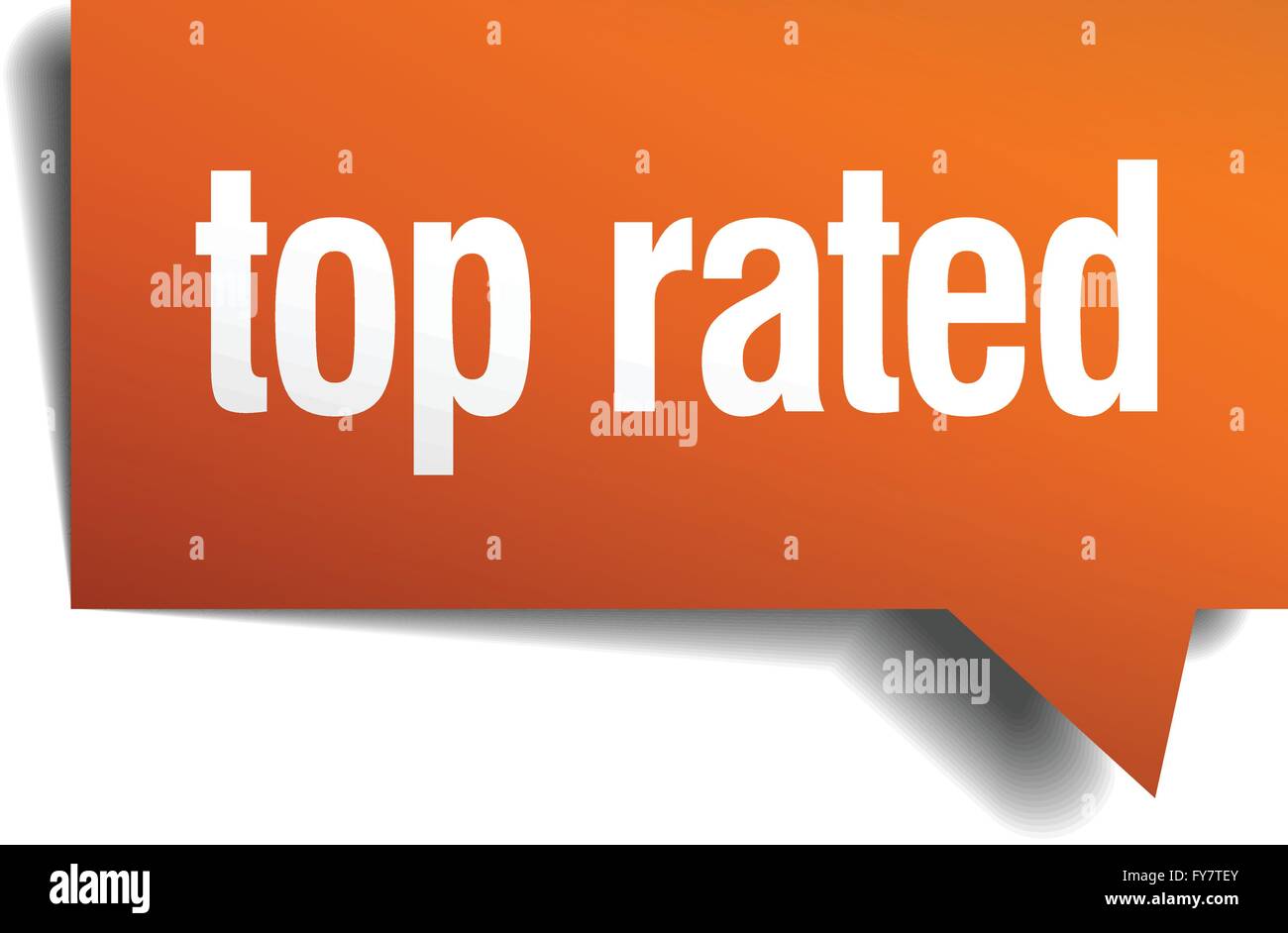 top rated orange speech bubble isolated on white Stock Vector Image ...