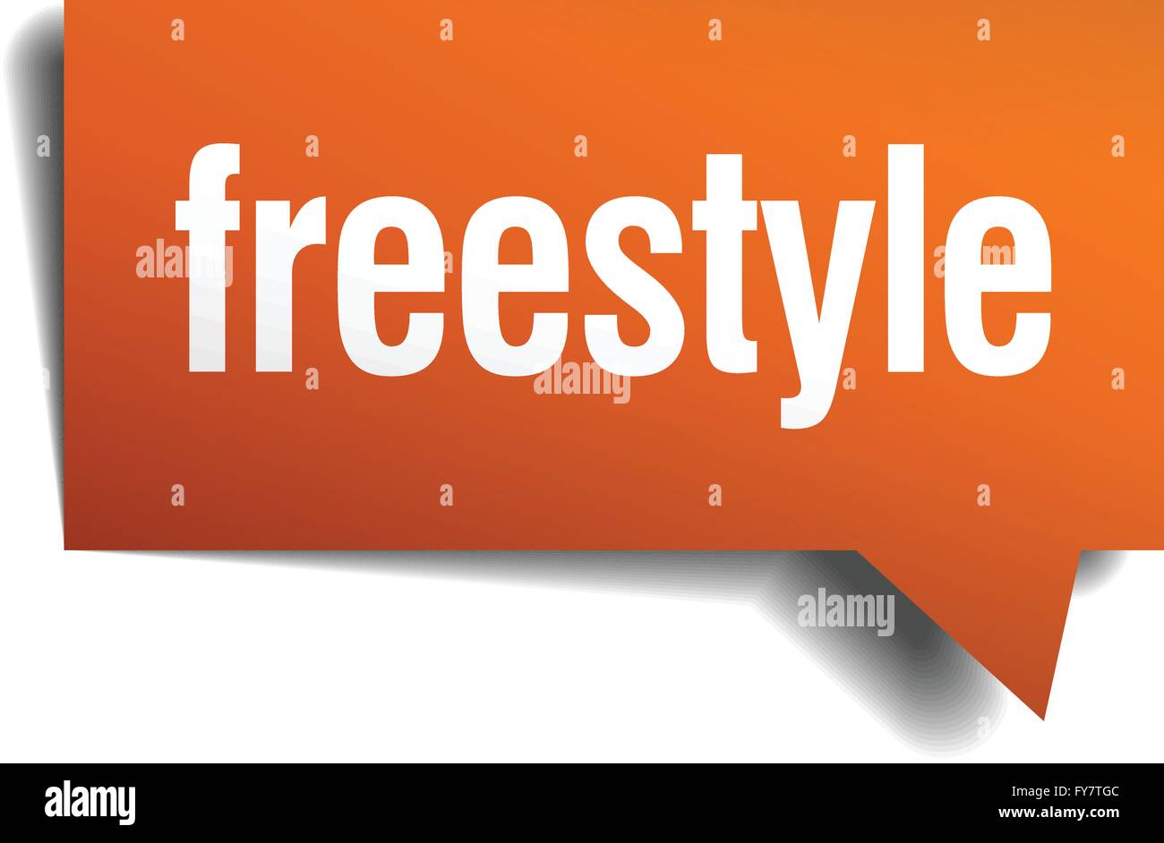 freestyle orange speech bubble isolated on white Stock Vector Image ...