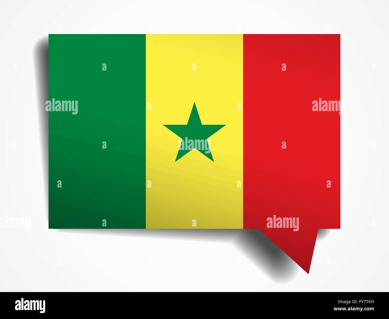 Senegal flag paper 3d realistic speech bubble on white background Stock ...