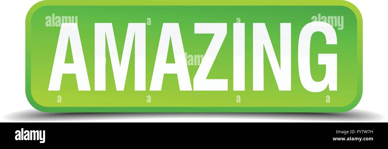 Amazing green 3d realistic square isolated button Stock Vector Image ...