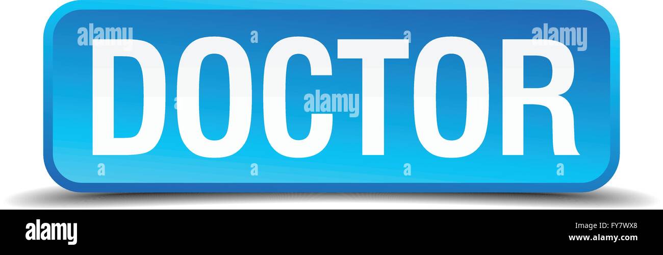 doctor blue 3d realistic square isolated button Stock Vector Image ...
