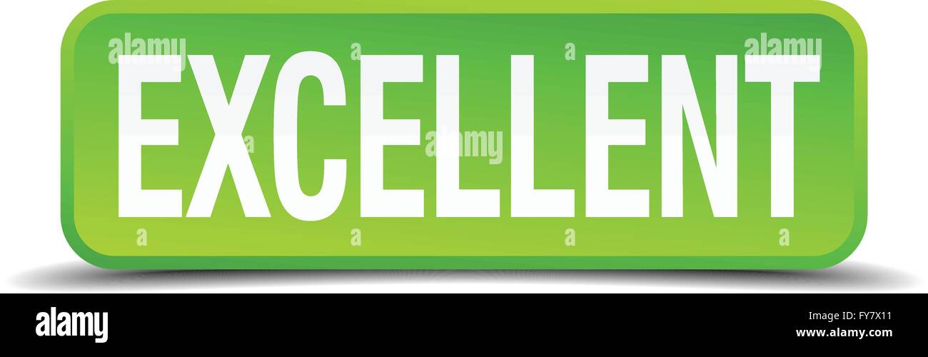 Excellent green 3d realistic square isolated button Stock Vector Image ...