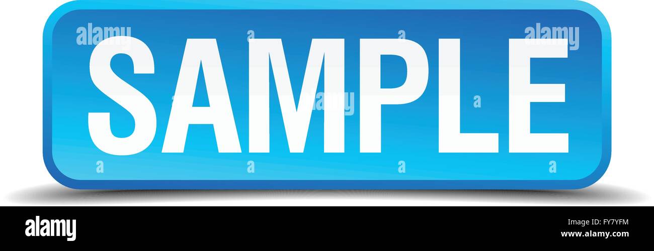 Sample blue 3d realistic square isolated button Stock Vector Image ...