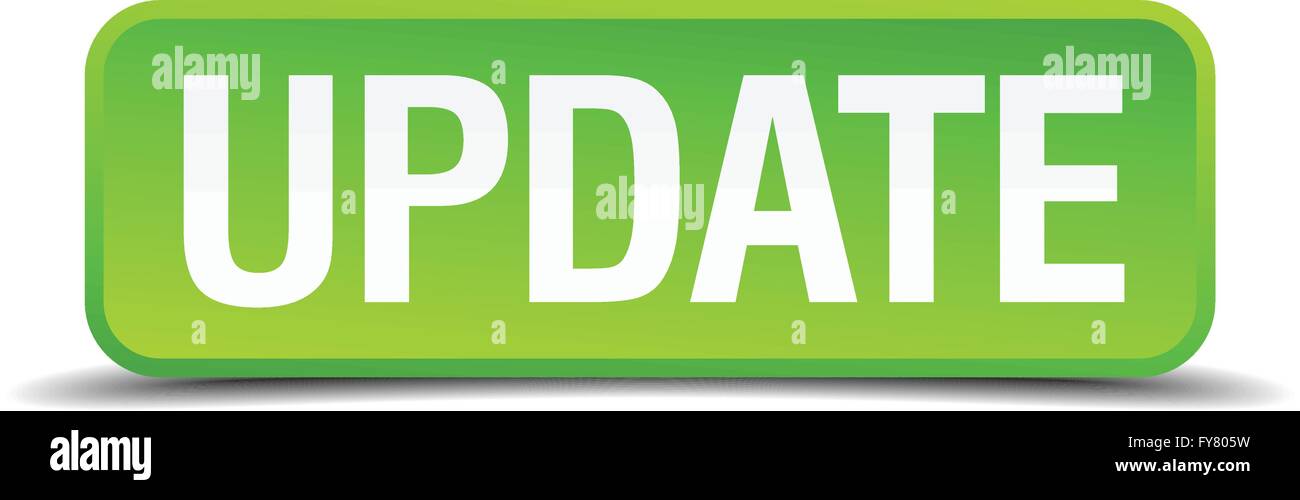 Update green 3d realistic square isolated button Stock Vector Image ...