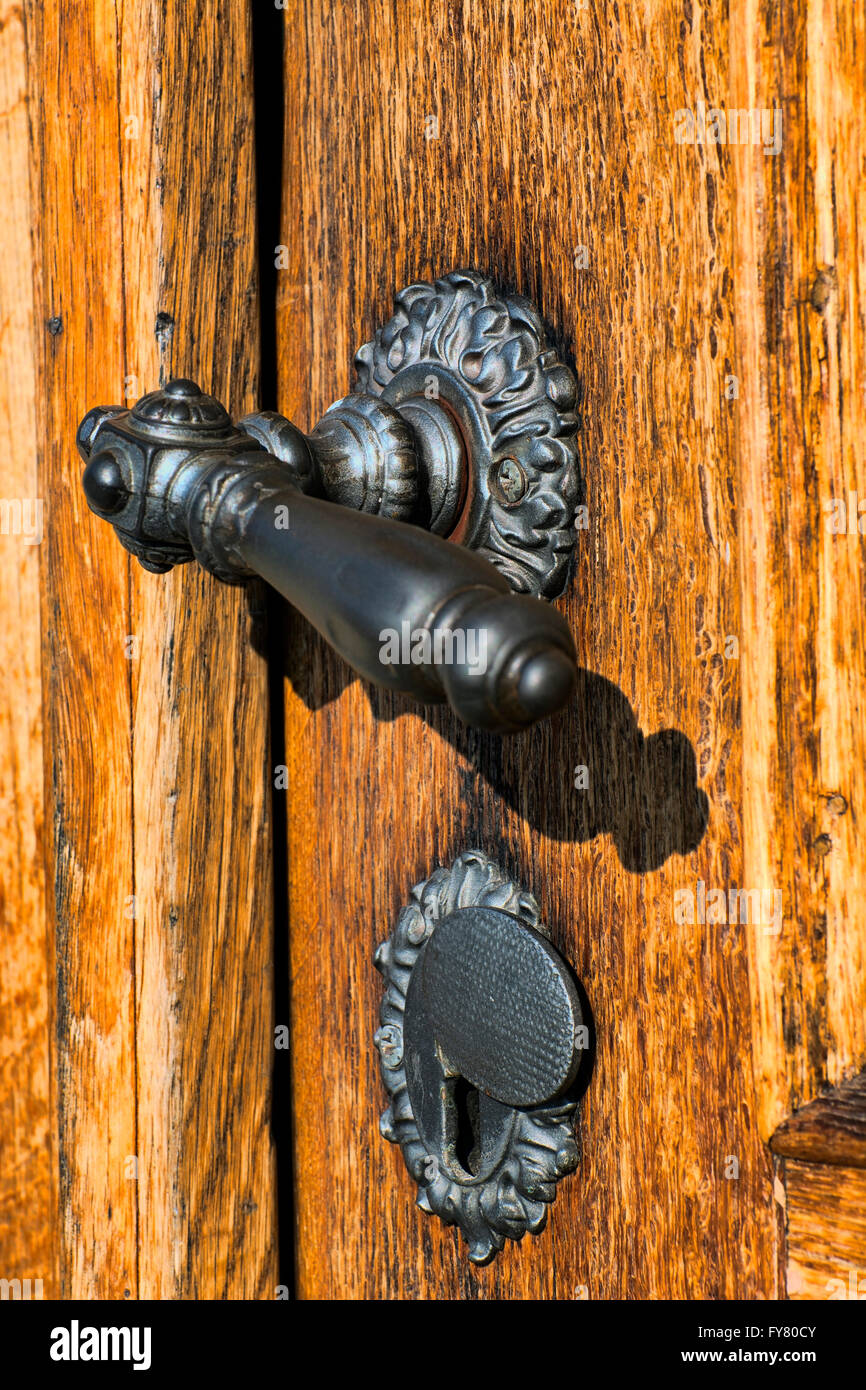 Decorative antique door handle Stock Photo Alamy
