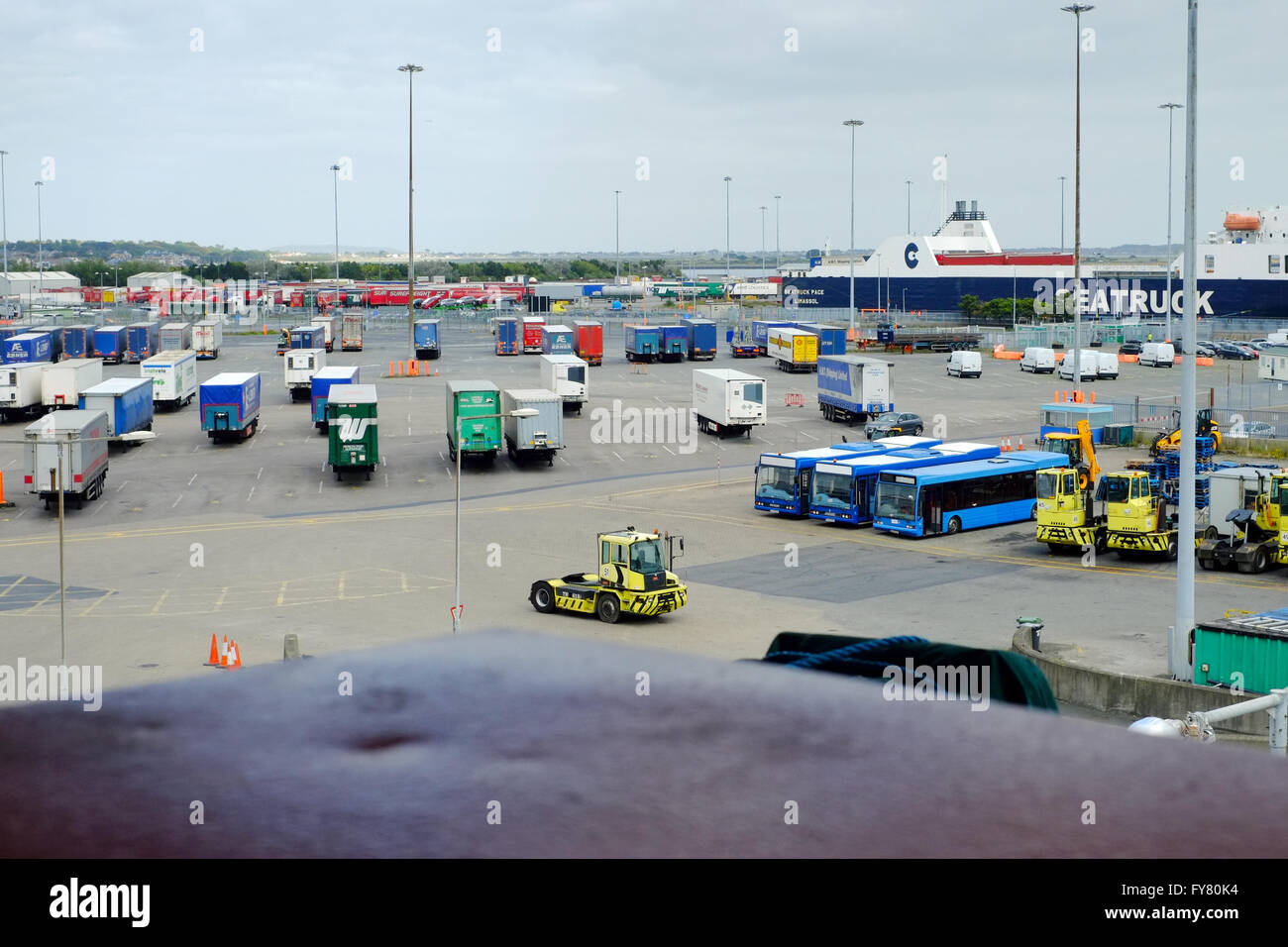 View from a ferry at Dublin Port, Ireland. Stock Photo
