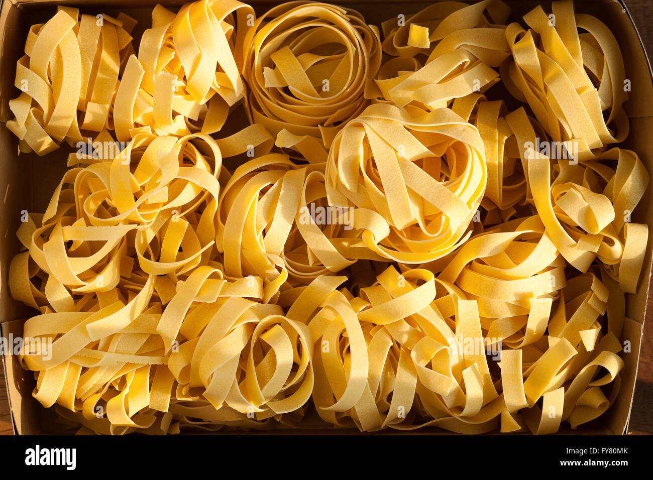 fettuccine pasta italian food still life rustic flat lay background