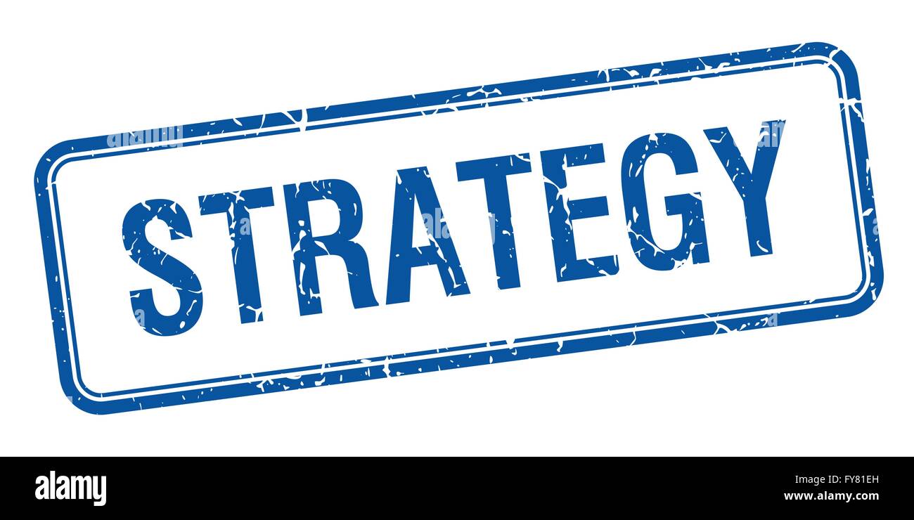 strategy blue square grungy vintage isolated stamp Stock Vector Image ...