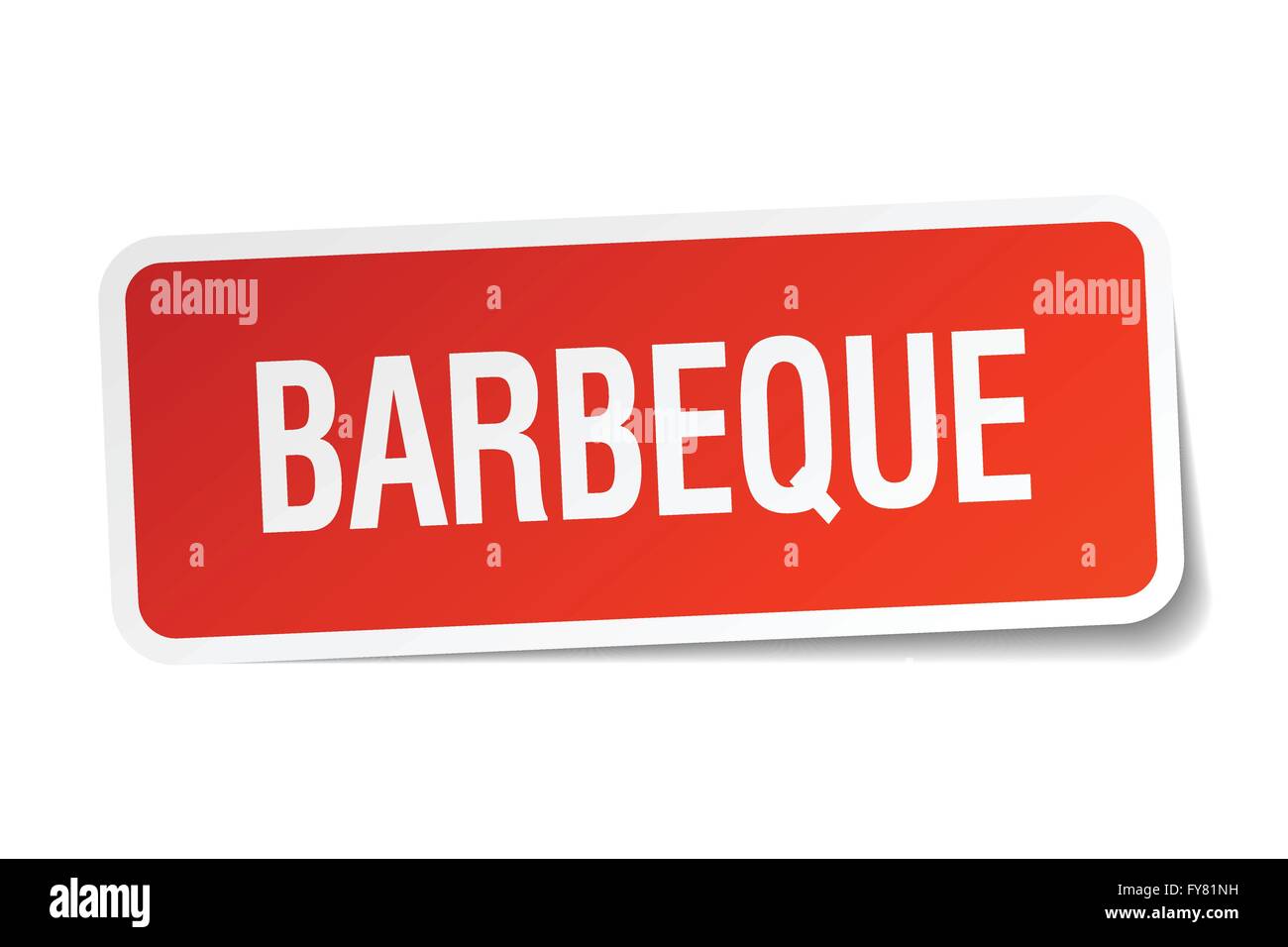 barbeque red square sticker isolated on white Stock Vector Image & Art ...