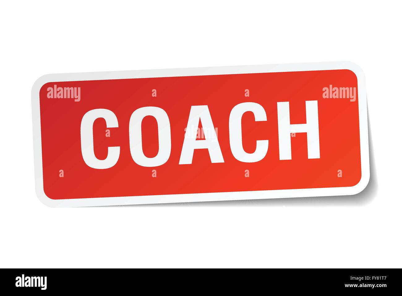coach red square sticker isolated on white Stock Vector Image & Art - Alamy