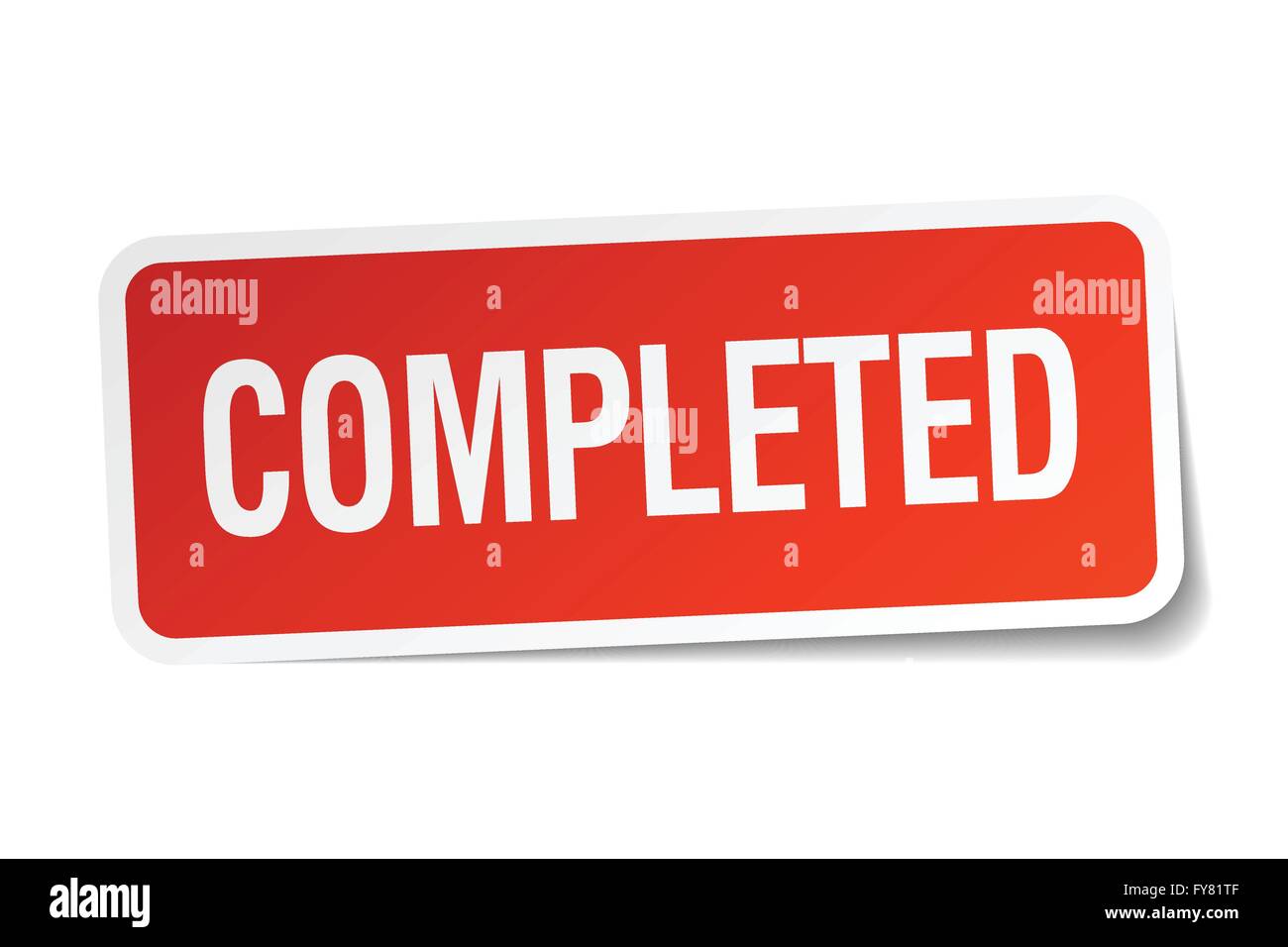 completed red square sticker isolated on white Stock Vector Image & Art ...