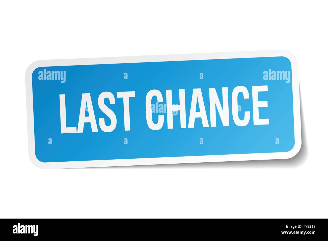 last chance blue square sticker isolated on white Stock Vector Image ...