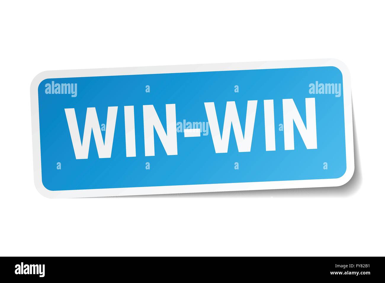win-win blue square sticker isolated on white Stock Vector Image & Art ...