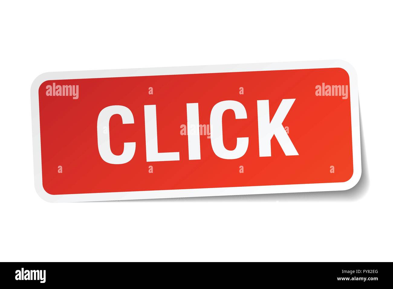 click red square sticker isolated on white Stock Vector Image & Art - Alamy