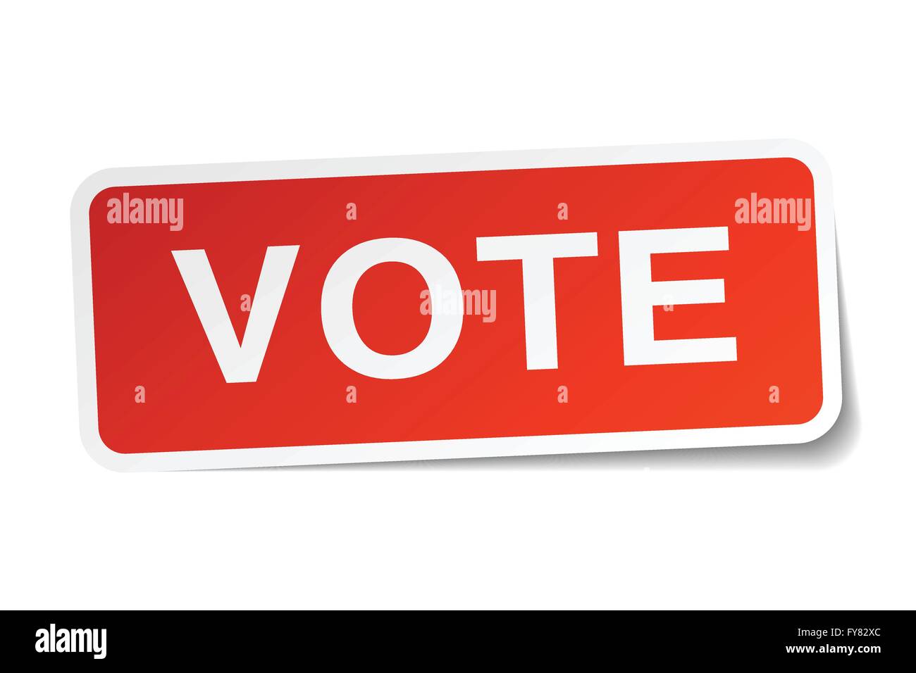 vote red square sticker isolated on white Stock Vector Image & Art - Alamy
