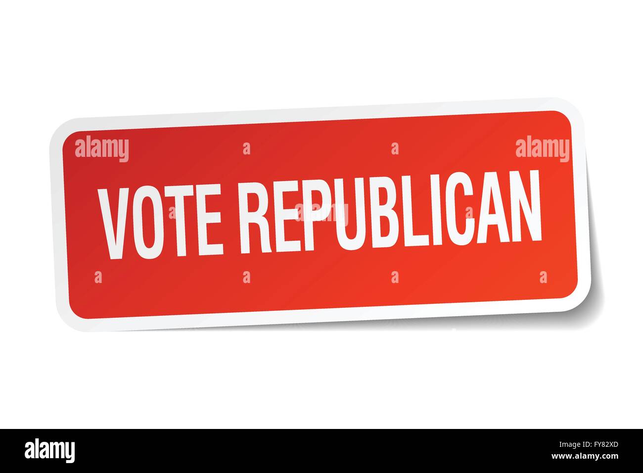 vote republican red square sticker isolated on white Stock Vector Image ...