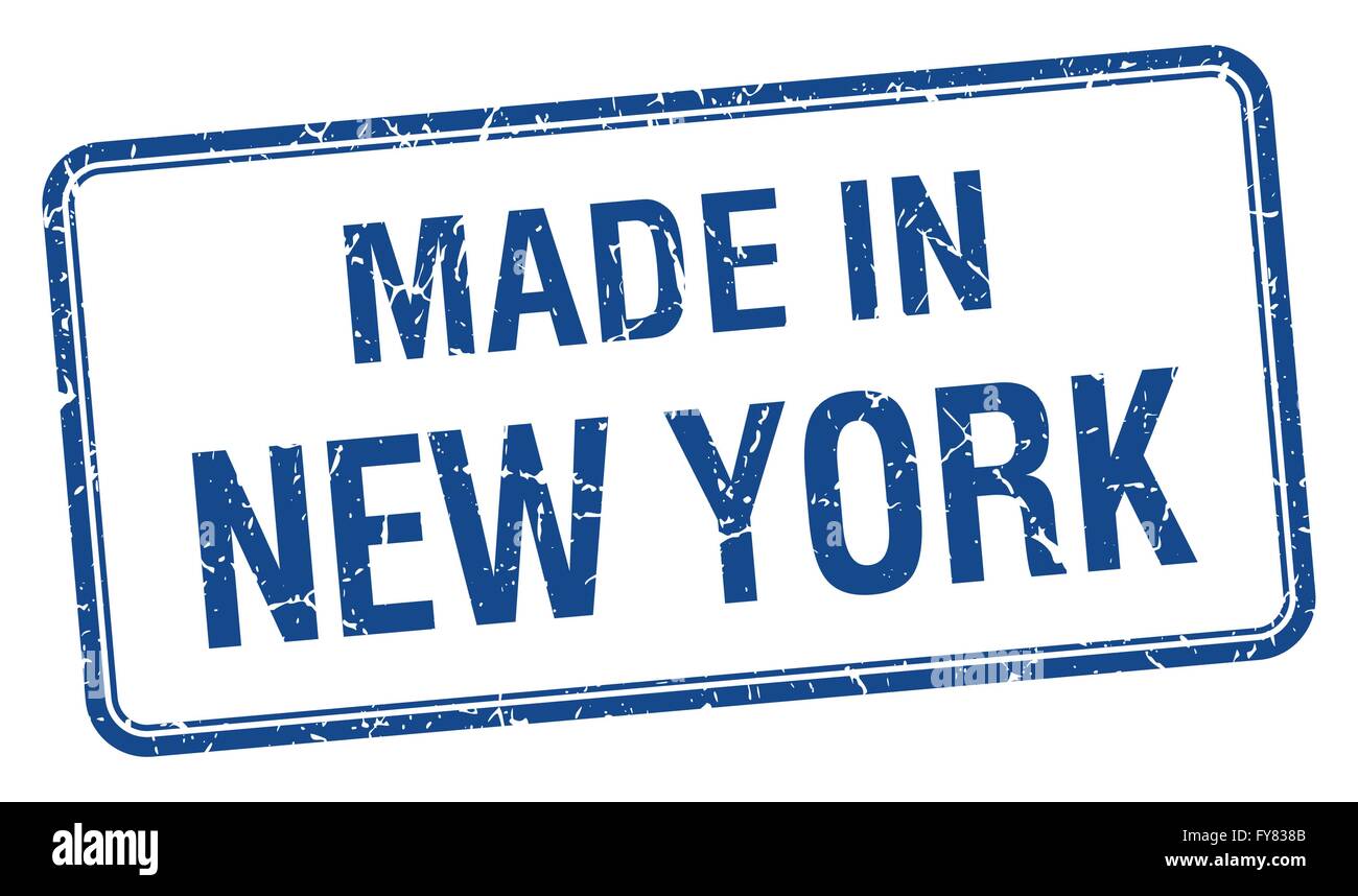 made in New York blue square isolated stamp Stock Vector Image & Art ...