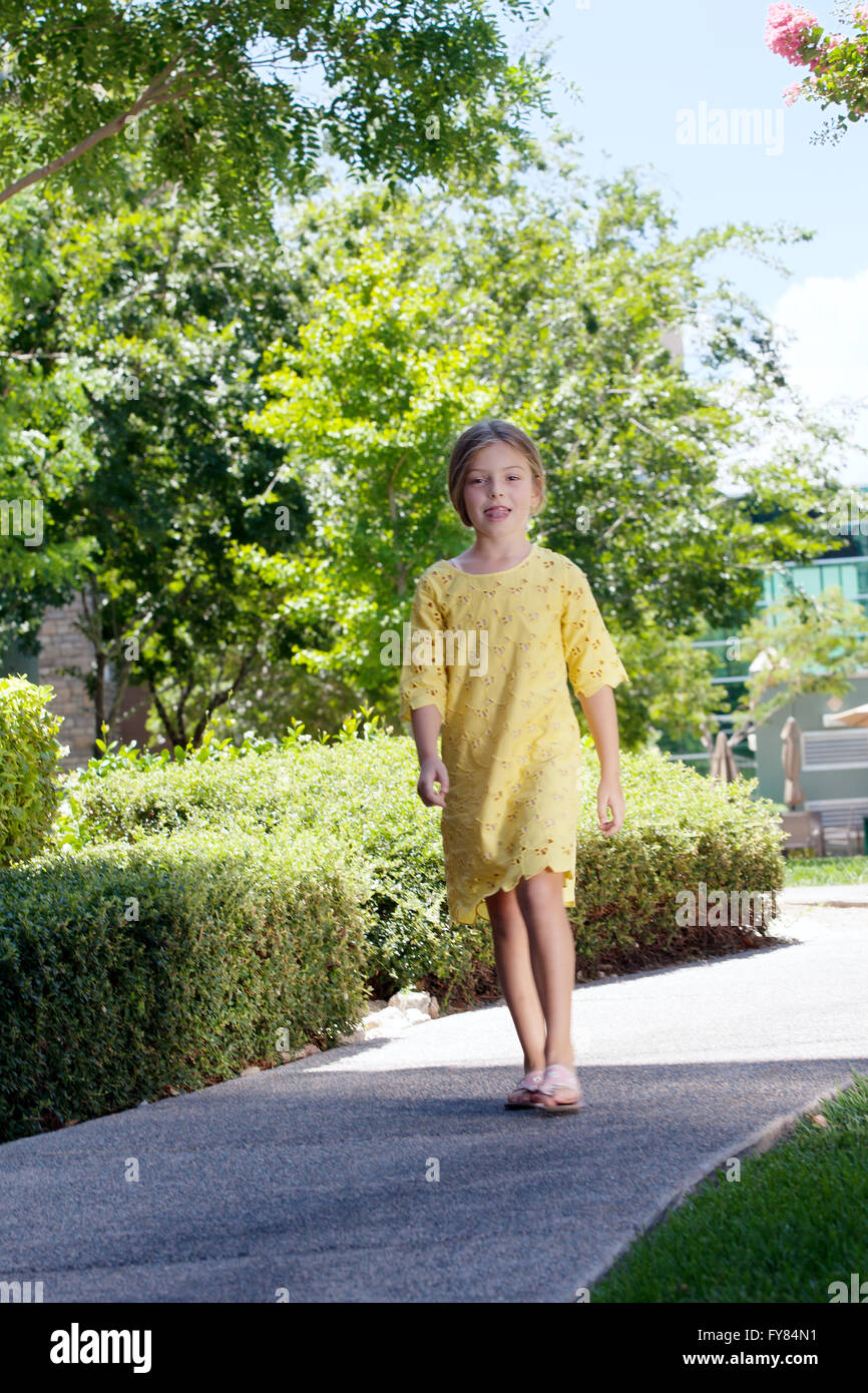 portrait of happy girl having good time in summer environment Stock ...