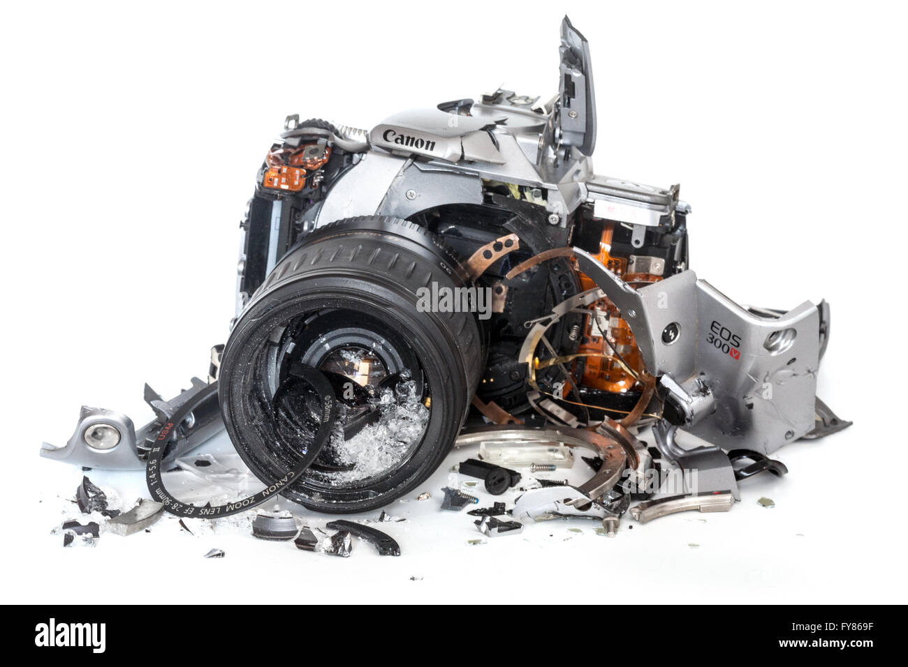 Smashed, broken Camera Stock Photo Alamy