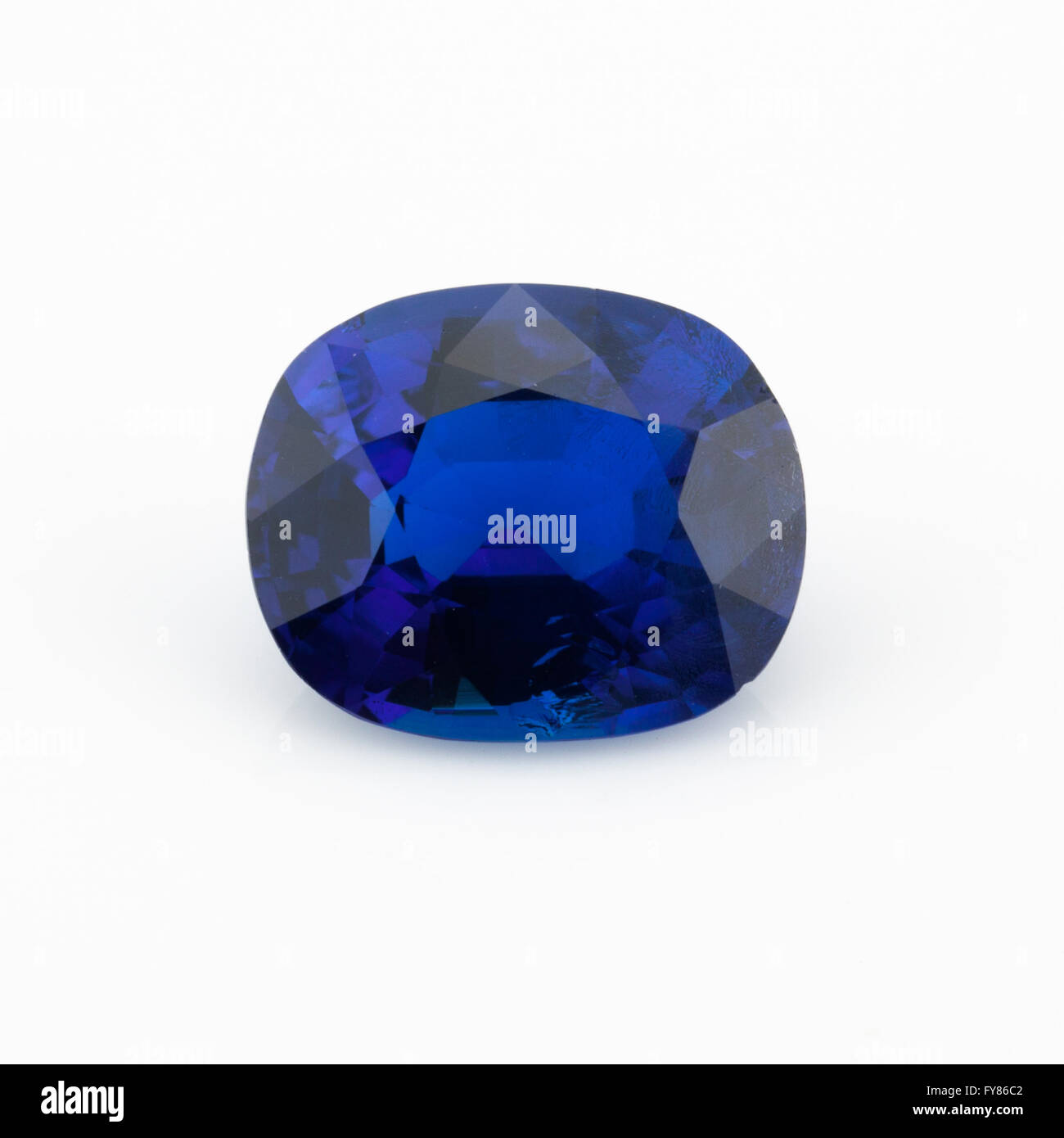 Blue Sapphire, oval cut. Stock Photo