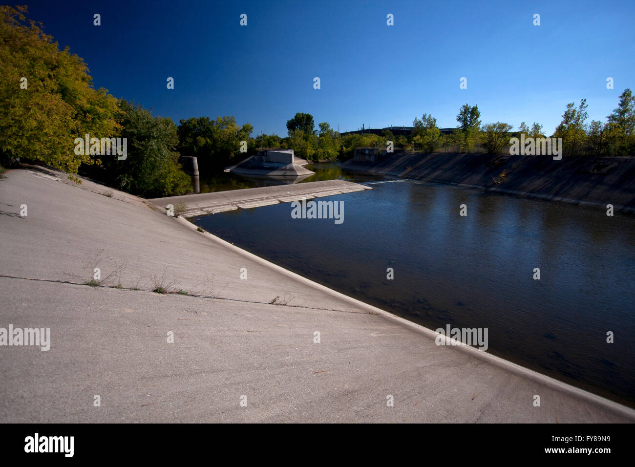 Flint River in Flint, Michigan Stock Photo Alamy