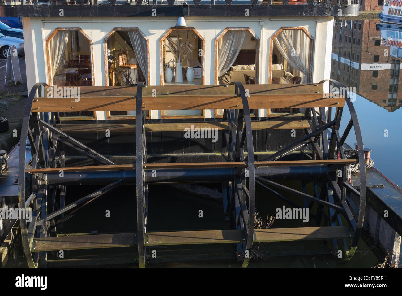 Replica paddle steamer at Gloucester Docks in England Stock Photo Alamy