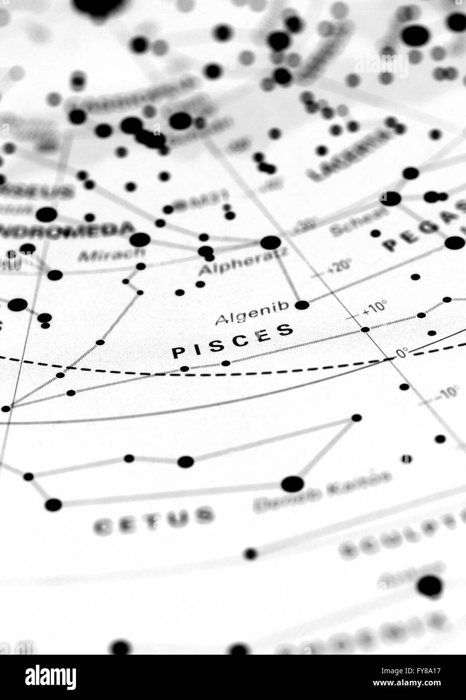 Pisces star map zodiac Stock Photo - Alamy