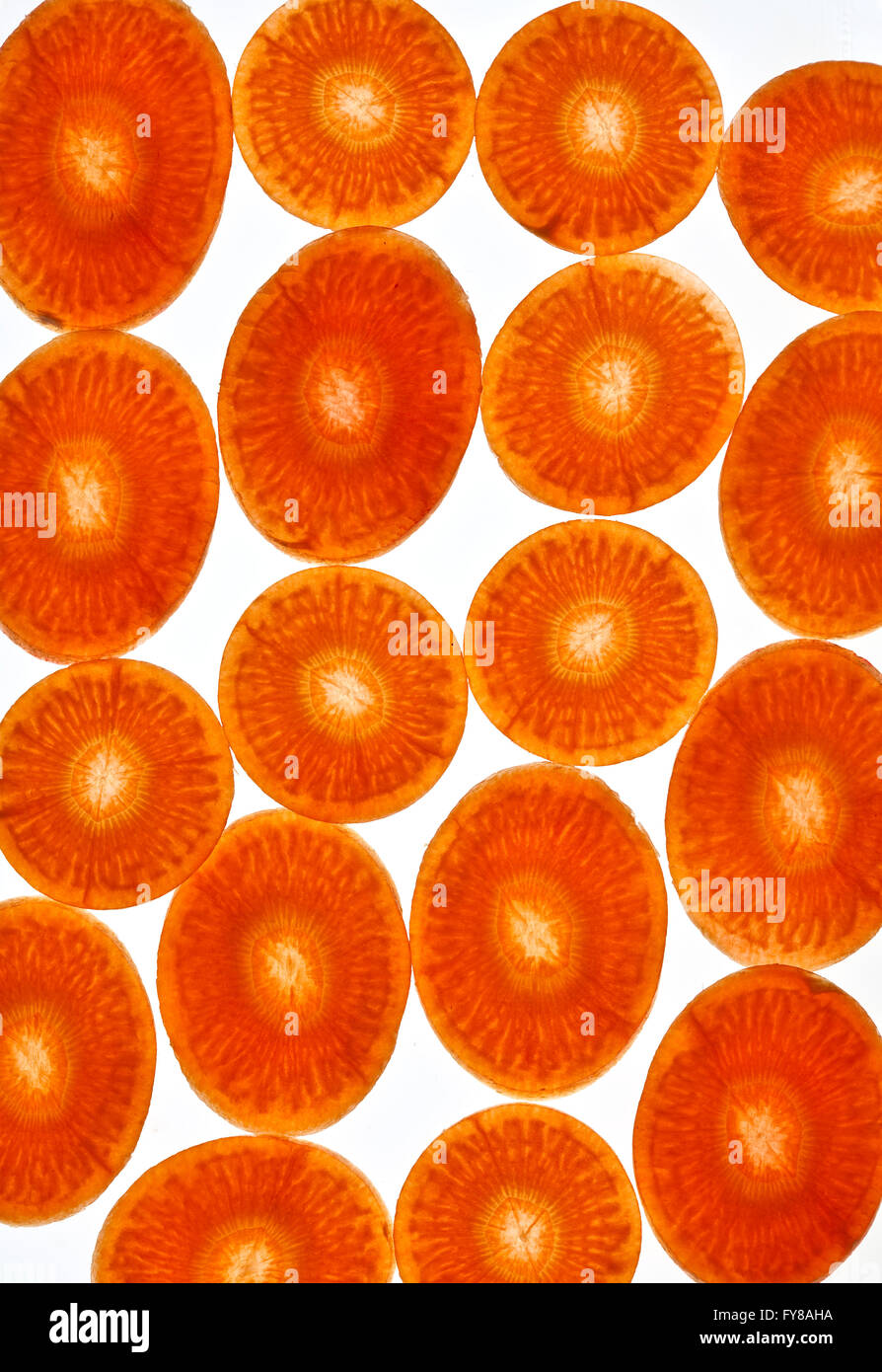 Carrot sliced and isolated on white Stock Photo