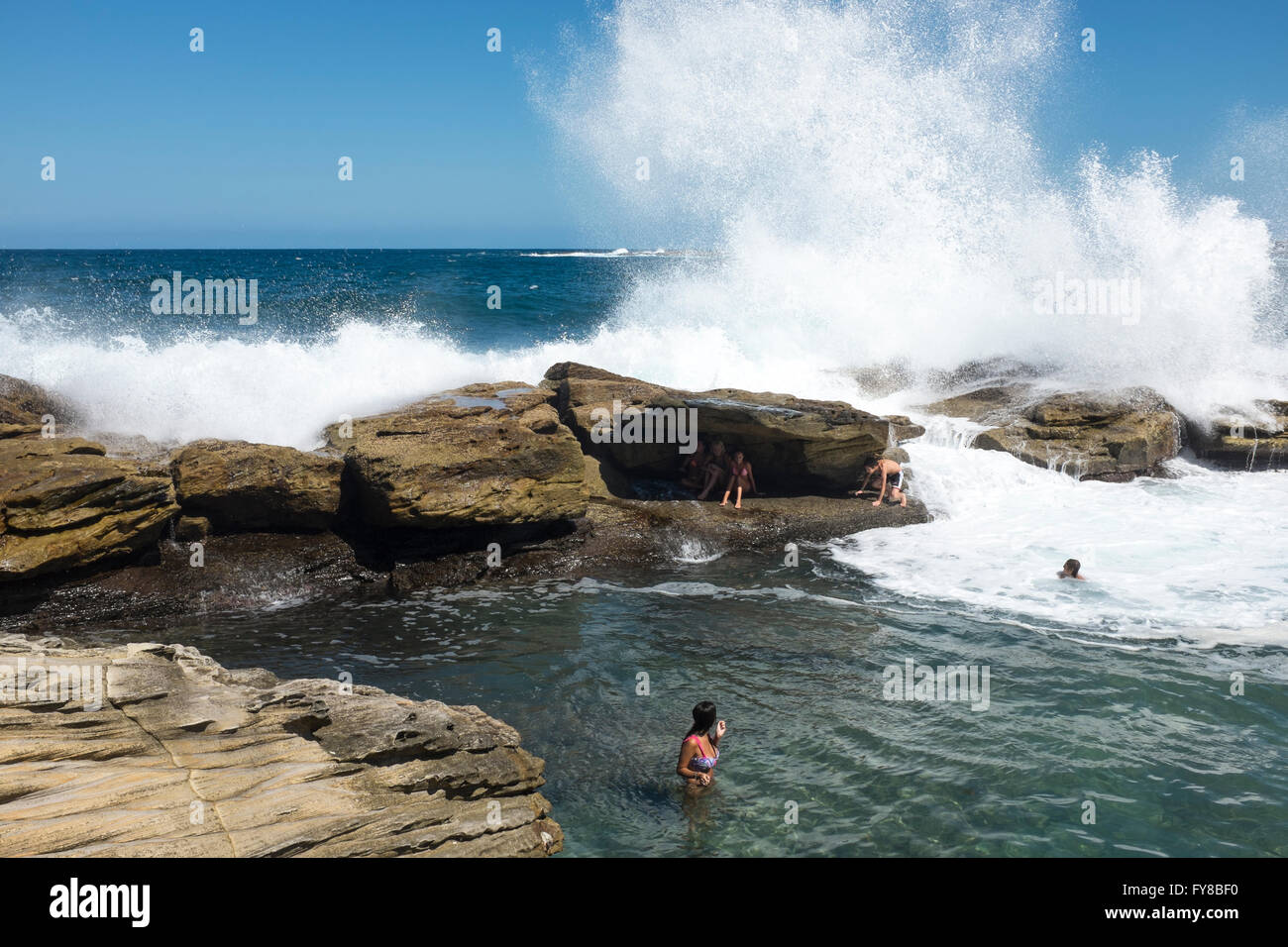 Giles Baths, Coogee Beach, Sydney, New South Wales, Australia Stock