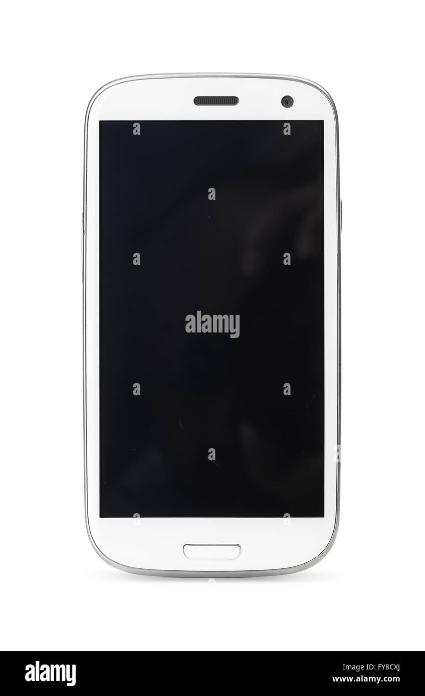 smartphone isolated on white background Stock Photo