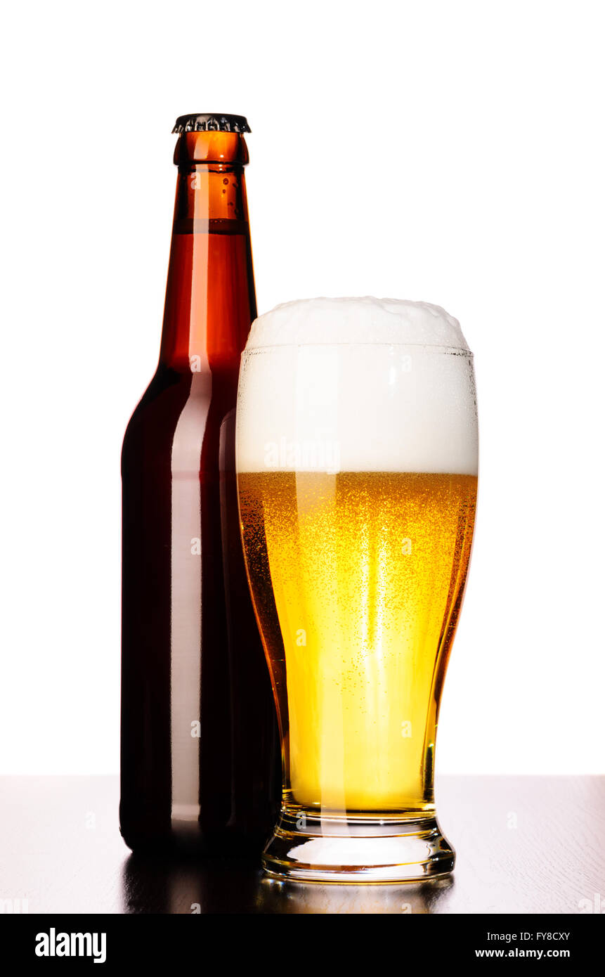 fresh lager beer Stock Photo