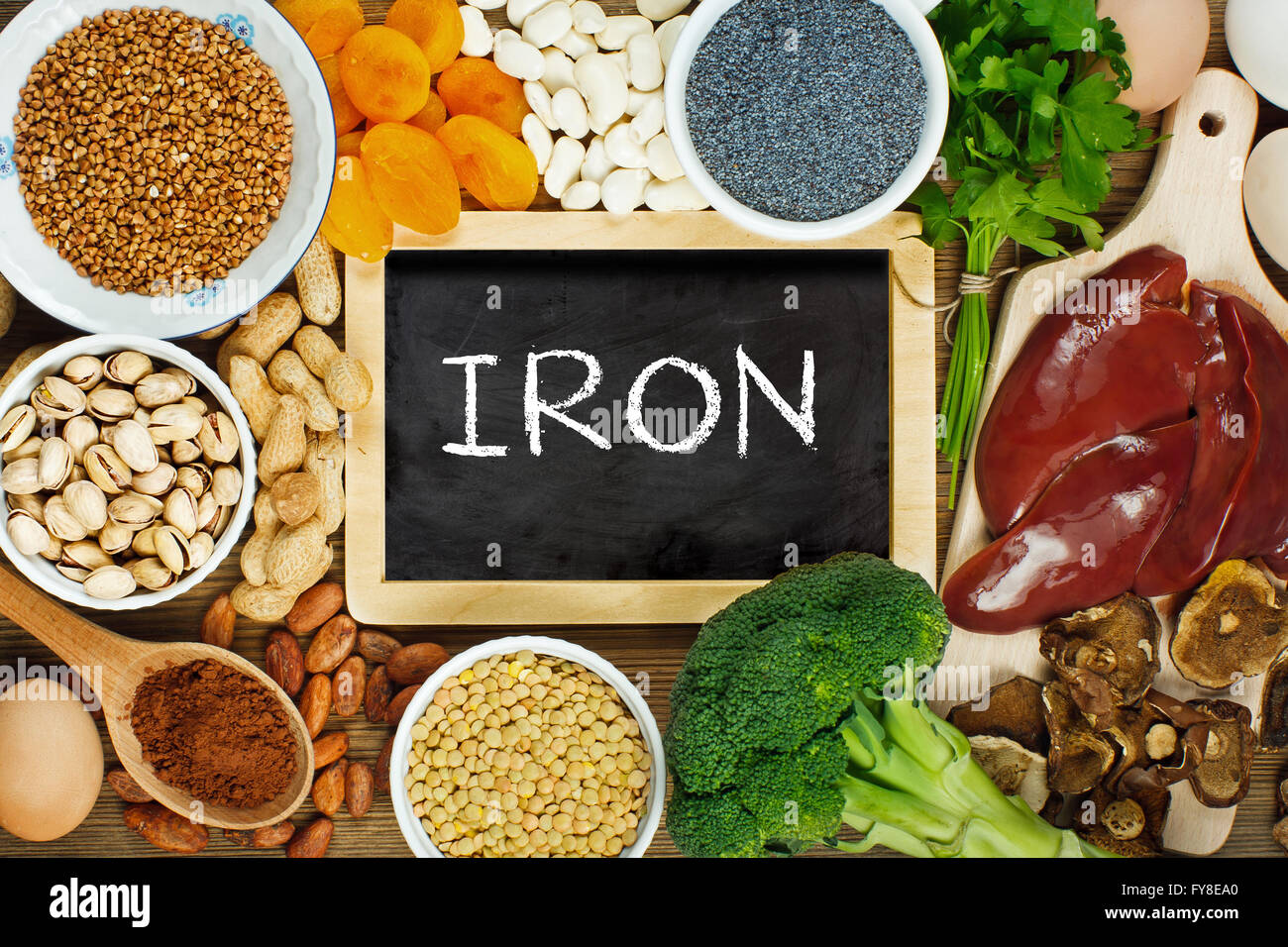 Collection iron rich foods Stock Photo - Alamy