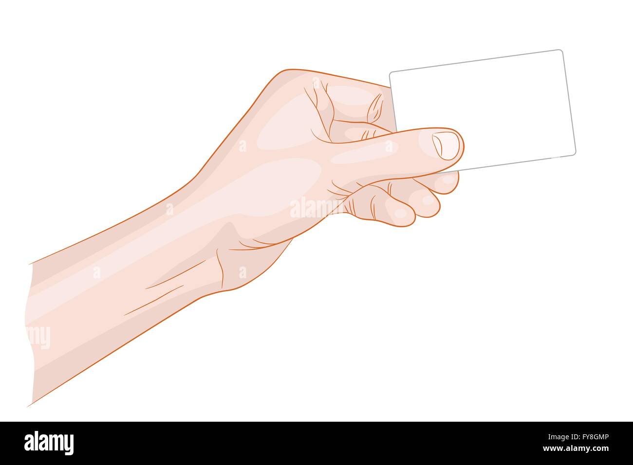 Man hand holding a blank card vector illustration Stock Vector Image ...