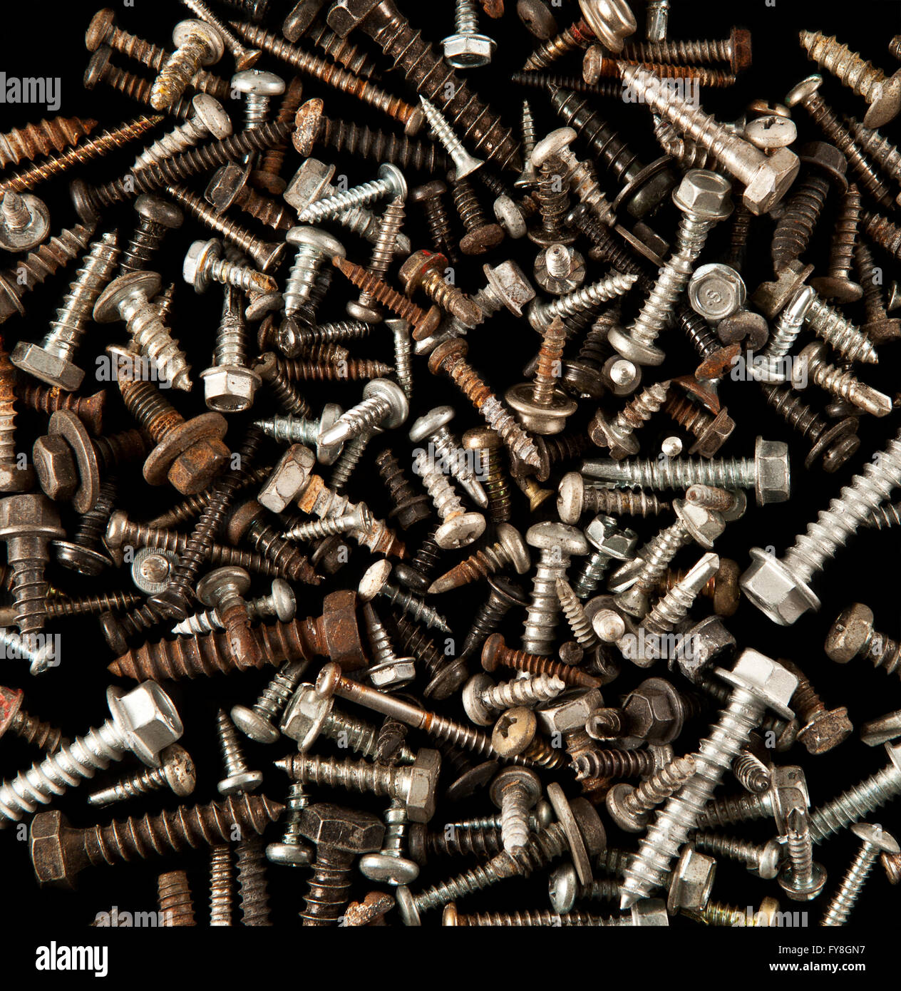 rusty screws Stock Photo