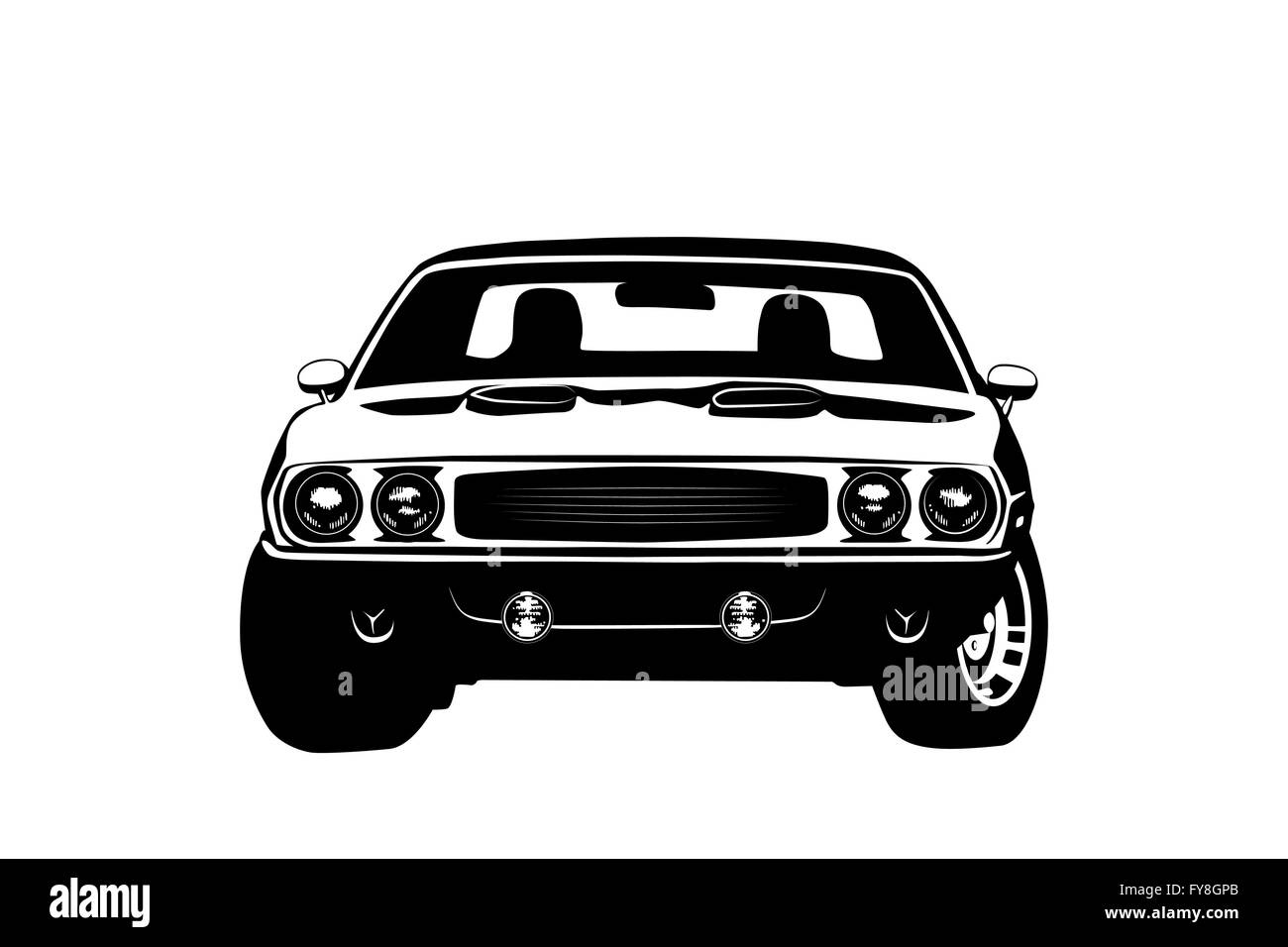 American muscle car legend silhouette vector illustration Stock Vector
