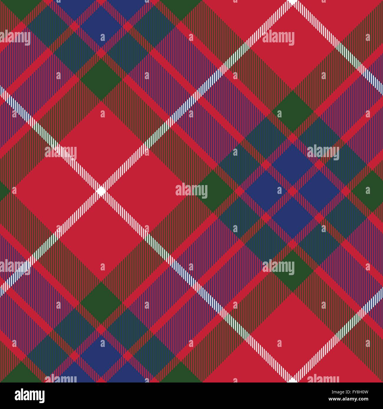 fraser tartan fabric texture seamless pattern diagonal. Vector ...