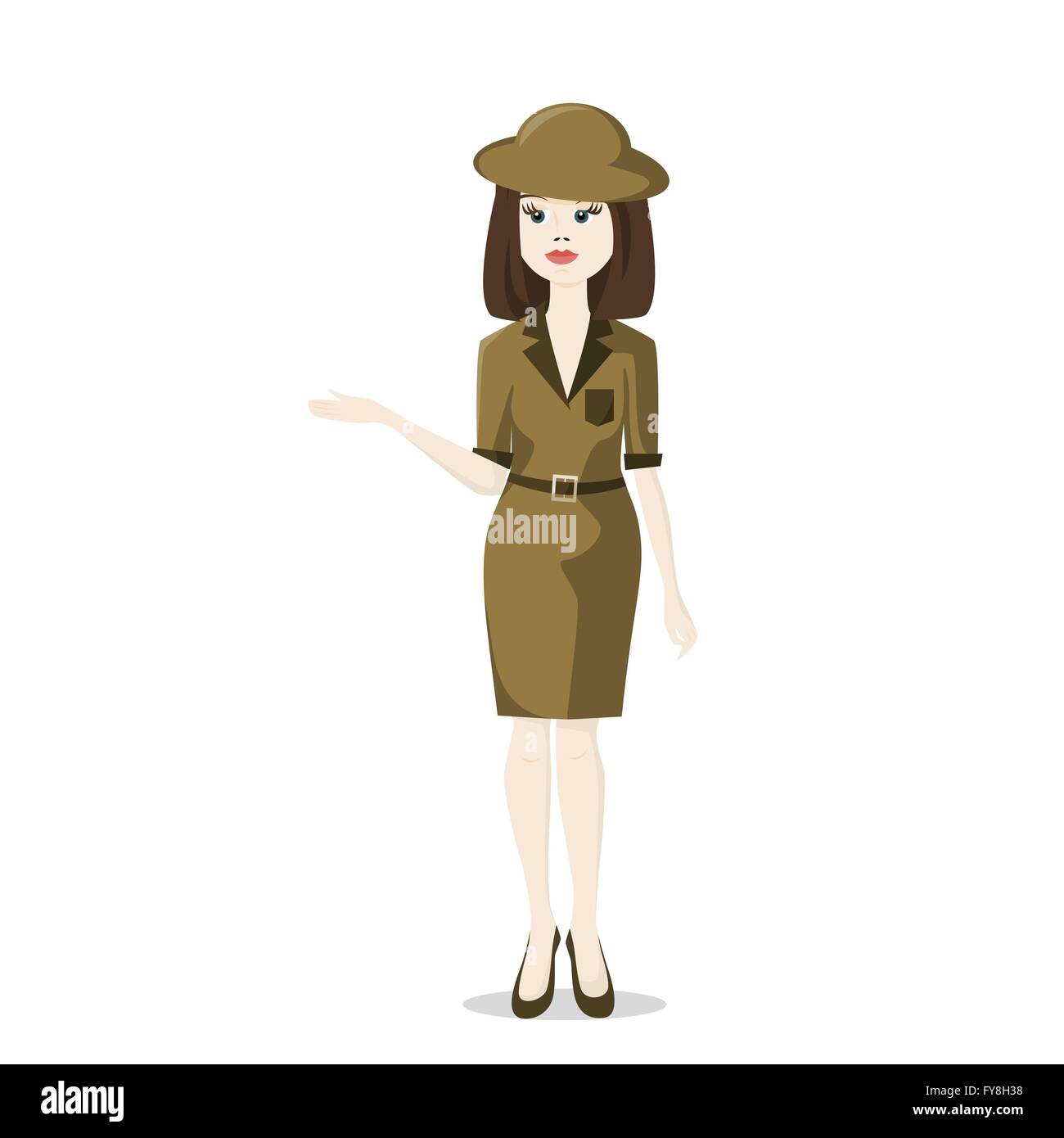 woman tour guide vector illustration Stock Vector Image & Art - Alamy