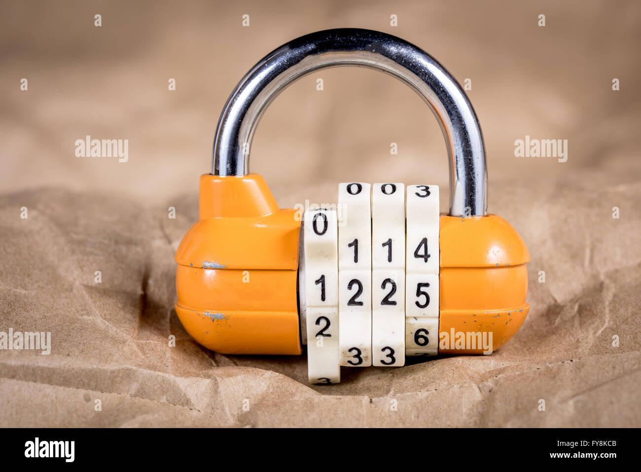 Fancy combination lock with the date of Christmas dialed in it Stock Photo