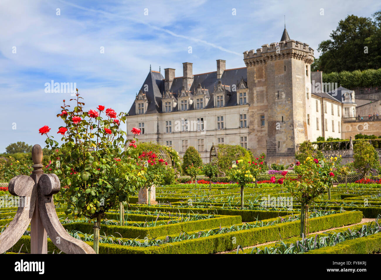 Beautiful Villandry castle and garden, shot summertime Stock Photo