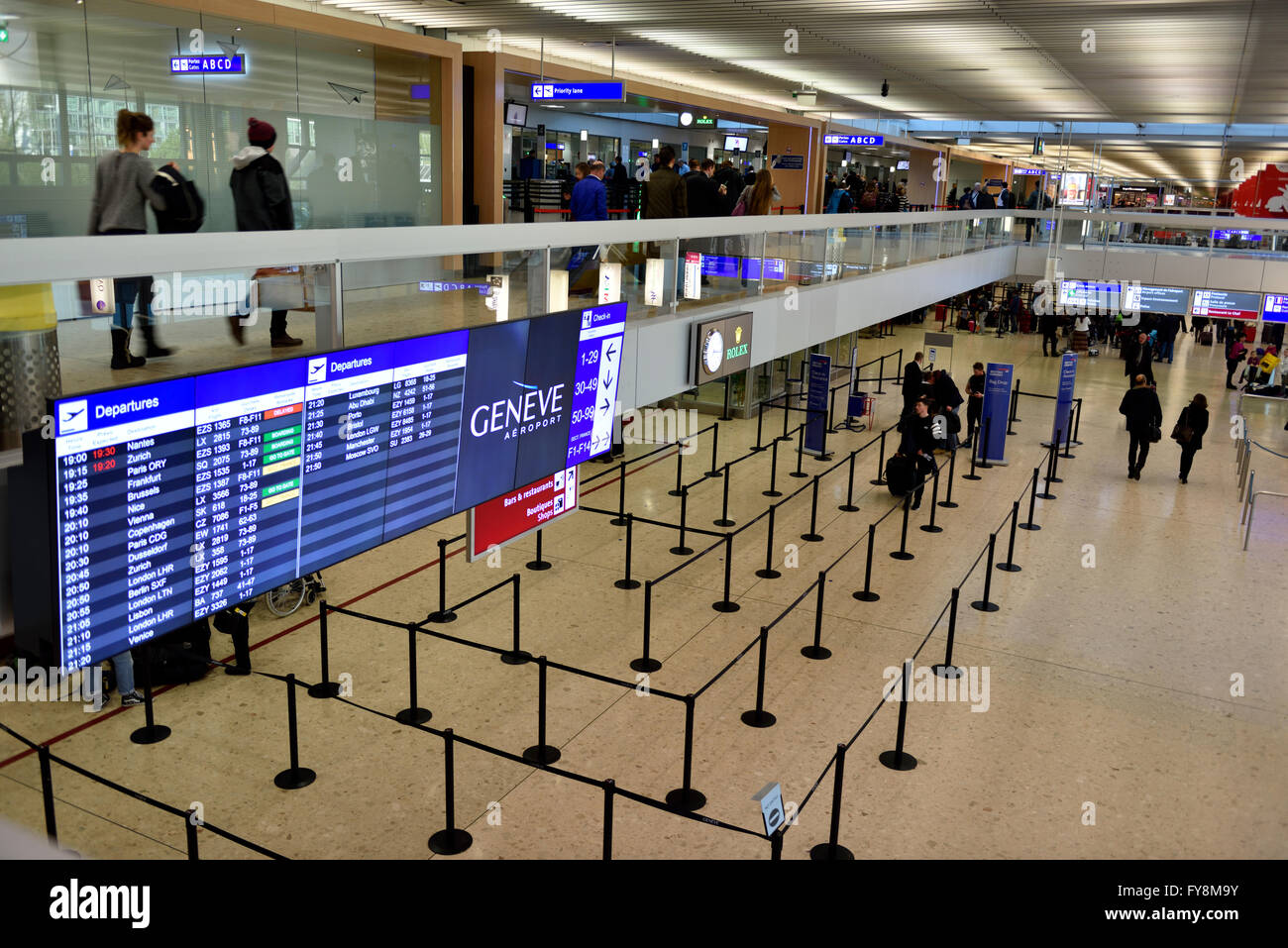 Geneva airport check in Stock Photo