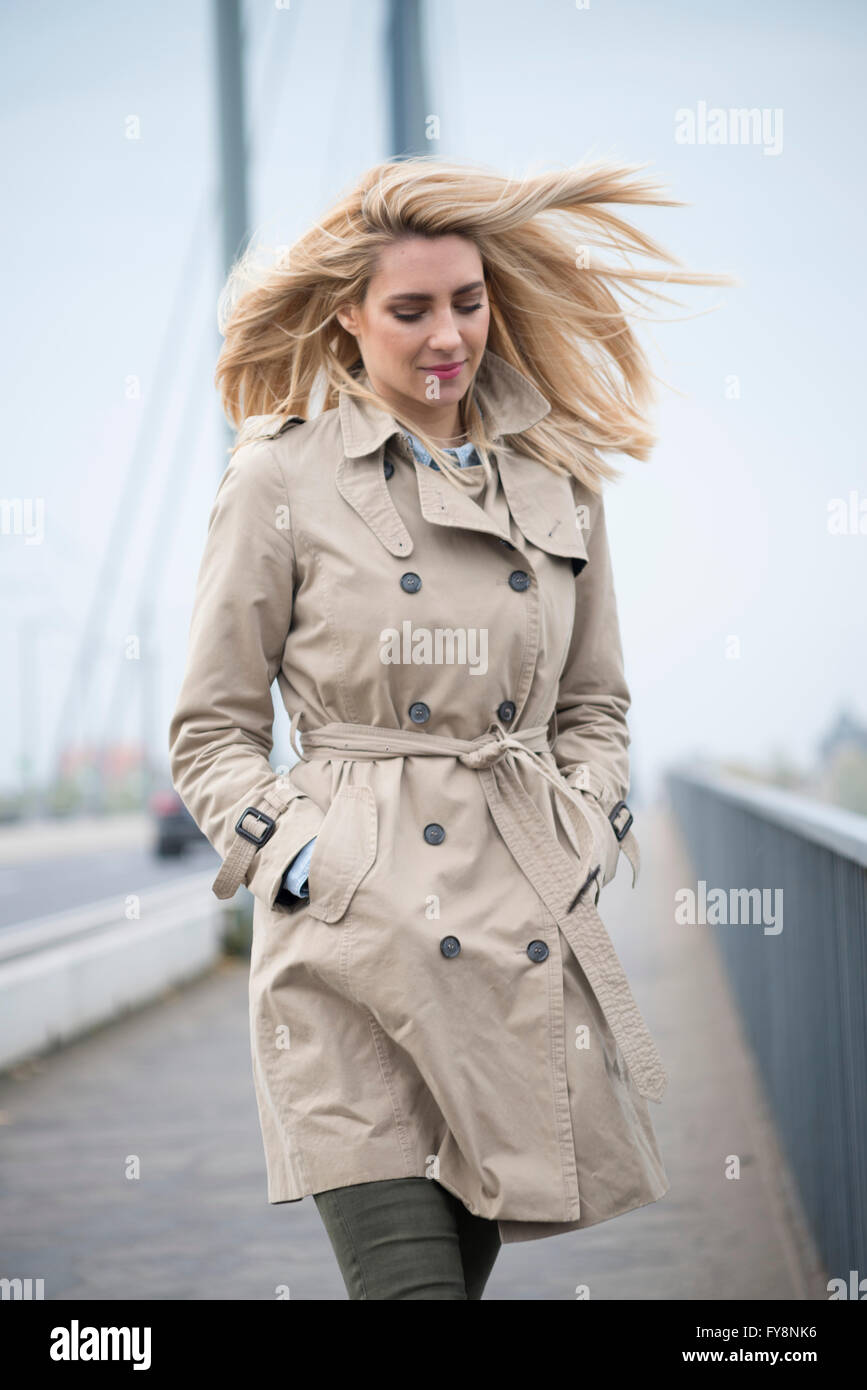 File:Woman Wearing A Red Scottevest Trench Coat At St Katherine's Docks ...