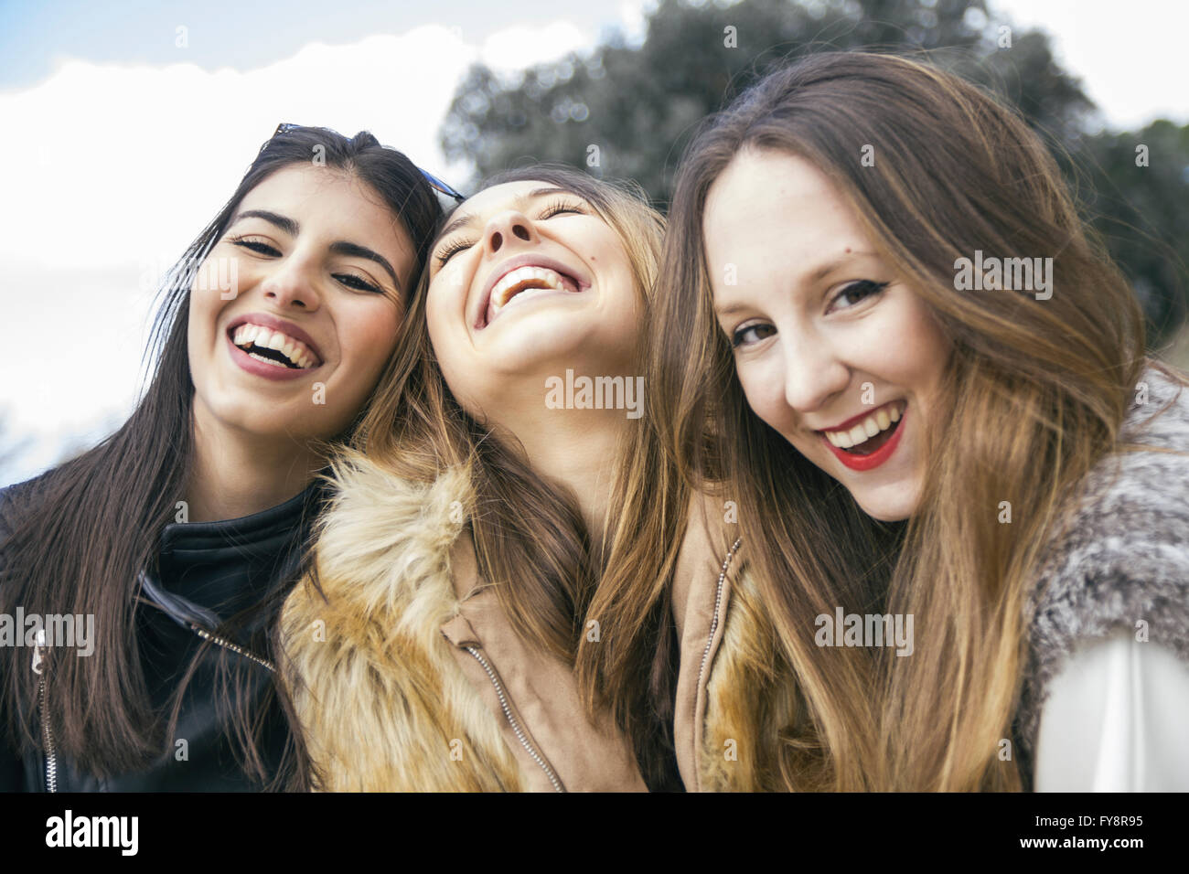 Laughing funny content group young hi-res stock photography and images ...
