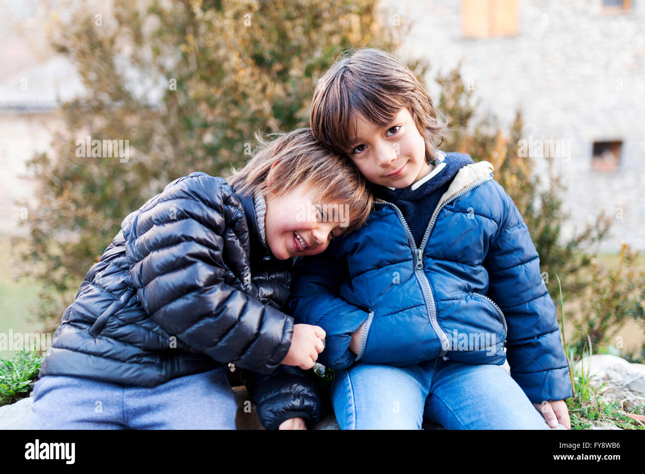 Portrait of two little boys Stock Photo - Alamy
