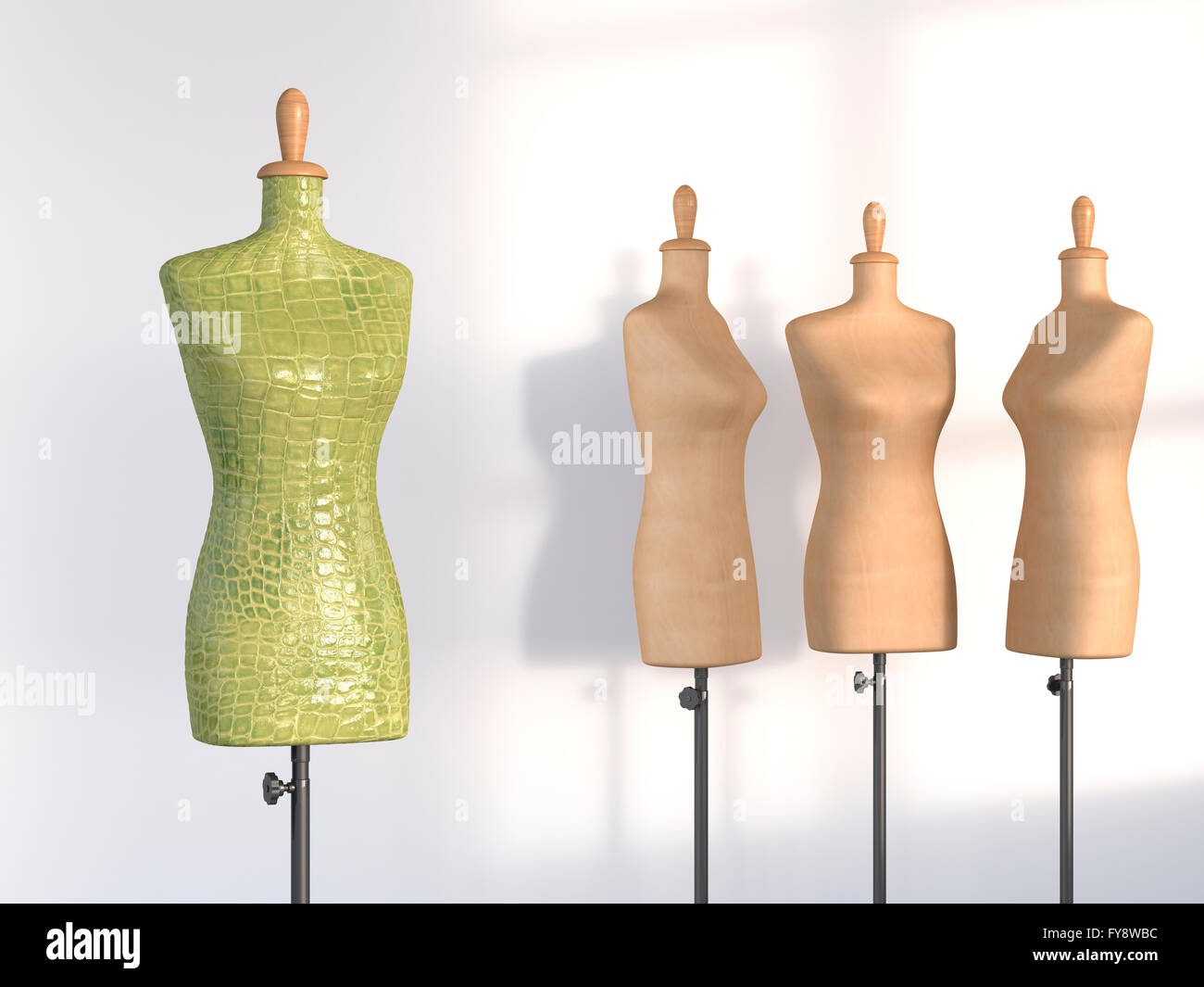 3D Rendering, display figures, outsider Stock Photo