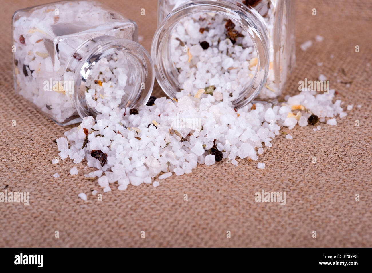 image of table salt herb in containers Stock Photo Alamy