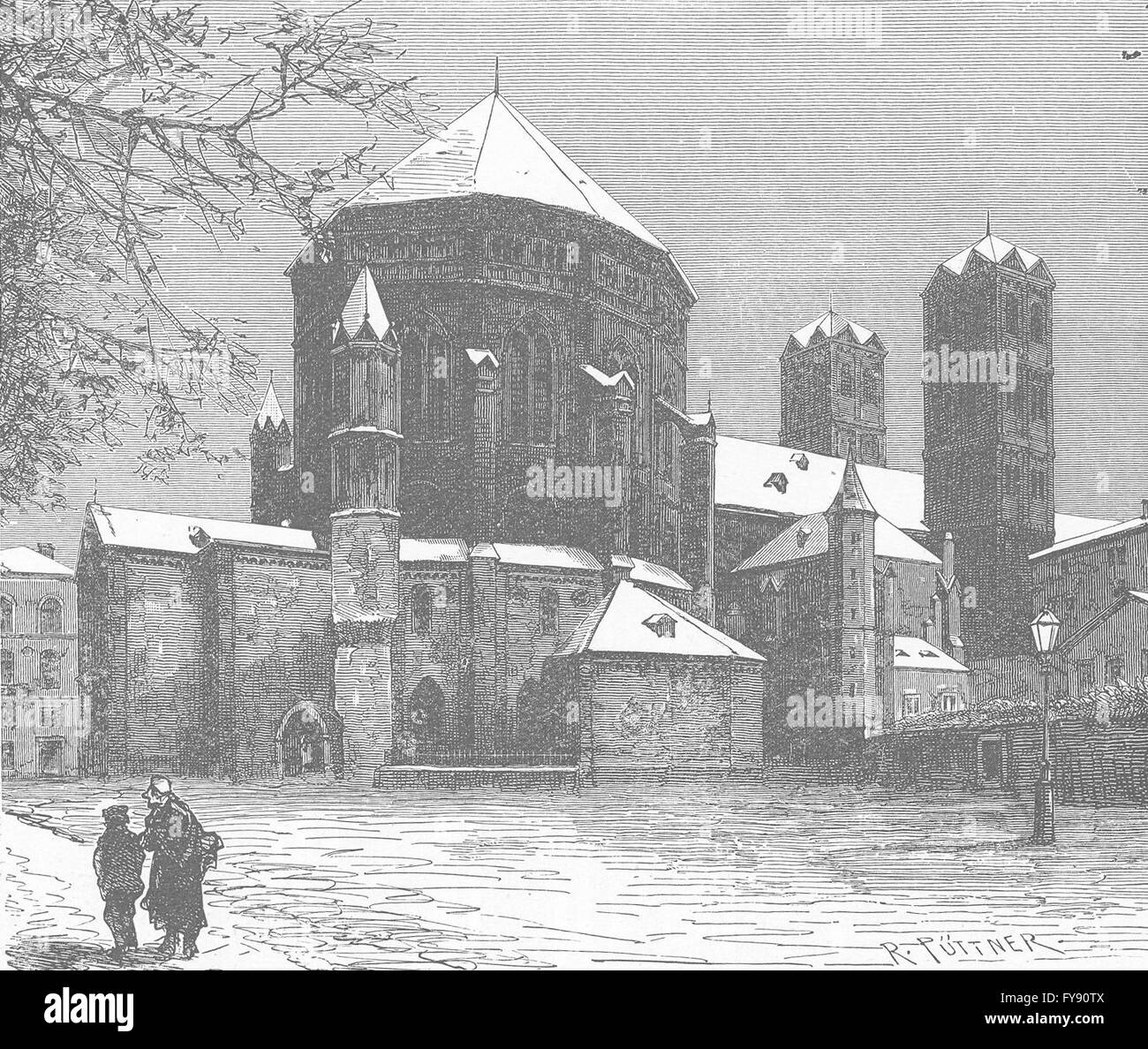Tirage Albuminé Vintage Cologne Basilique Saint-Géréon 1875 - Format 16x20 Cm, Référence MN9070