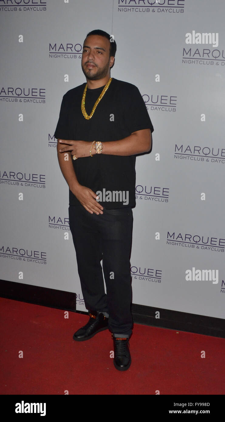 Las Vegas, Nevada, USA. 24th Apr, 2016. Rapper French Montana arrives ...